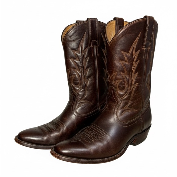 Brown Leather Cowboy Boots - Picture 2 of 3